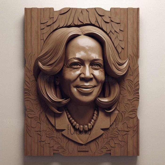 Kamala Harris 3 stl model for CNC